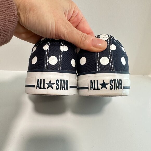 Converse Chuck Taylor All Star Low Top Navy Polka Dot Sneakers Womens Size 7 - Picture 6 of 12
